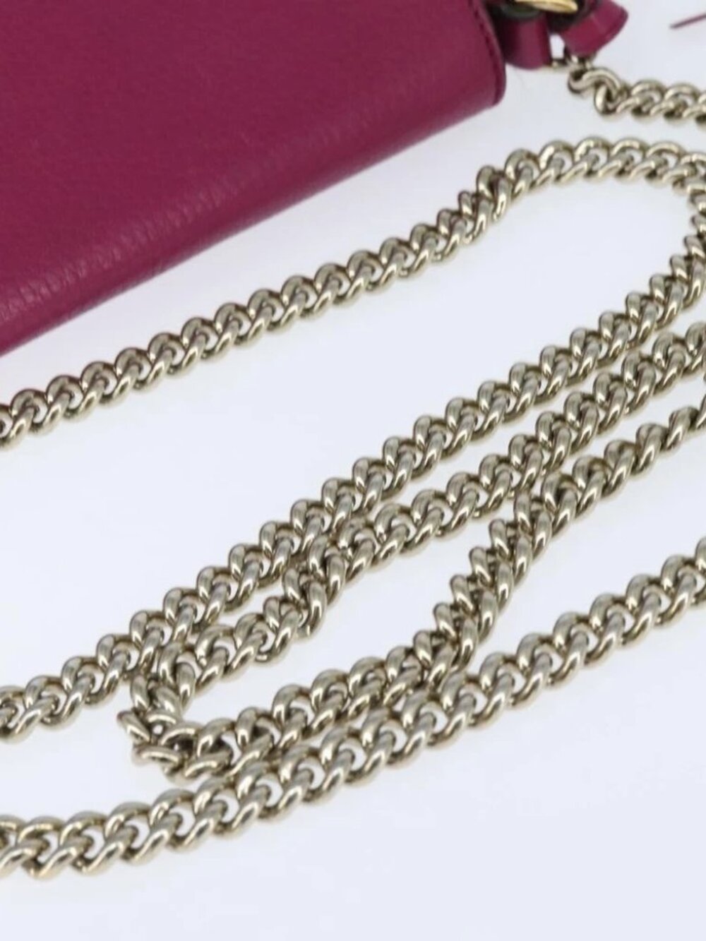 GUCCI Chain Soho Shoulder Bag Leather Pink Gold 336752 Auth - Picture 8 of 16